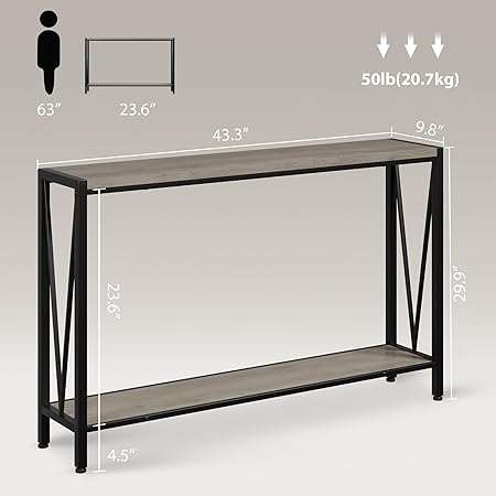 2-Tier Entryway Consol Table With Storage