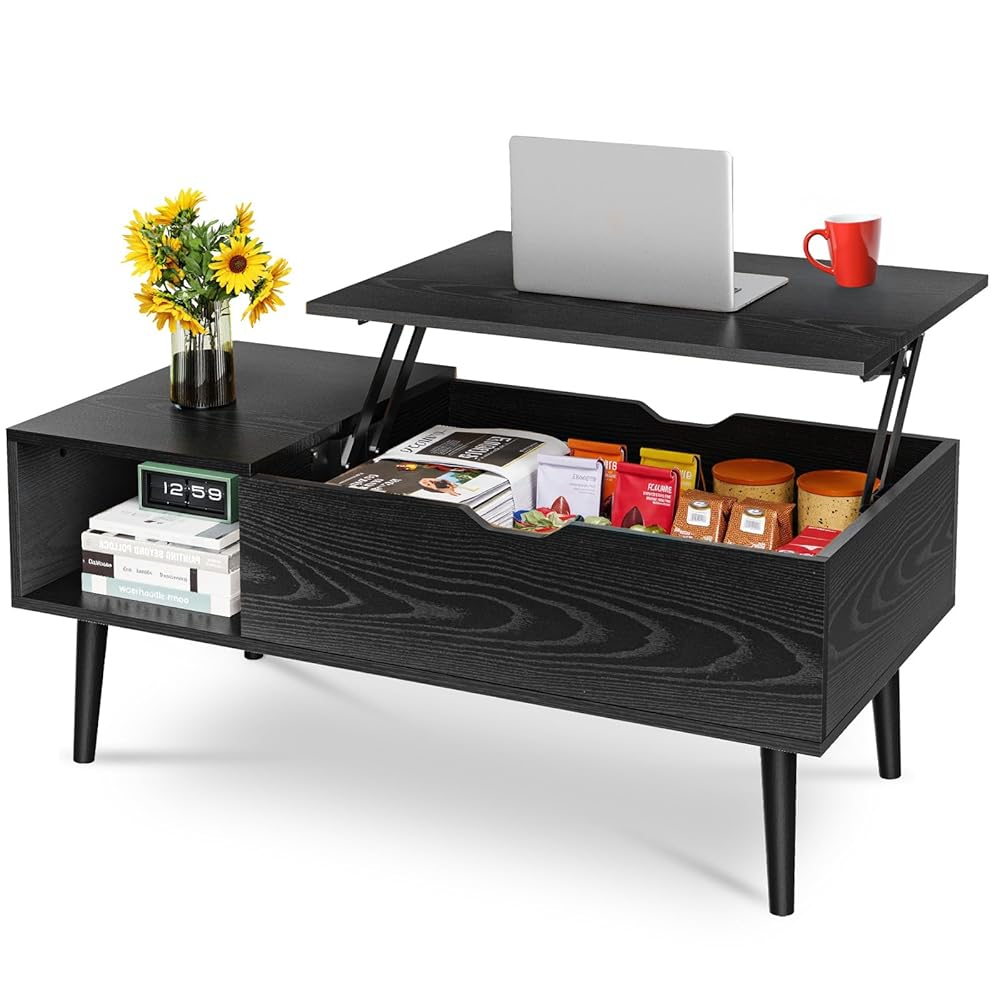 Lift Top Coffee Table, With Hidden Compartment,