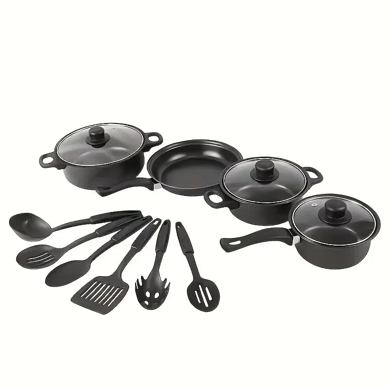 13-Piece Nonstick Cookware Set Black