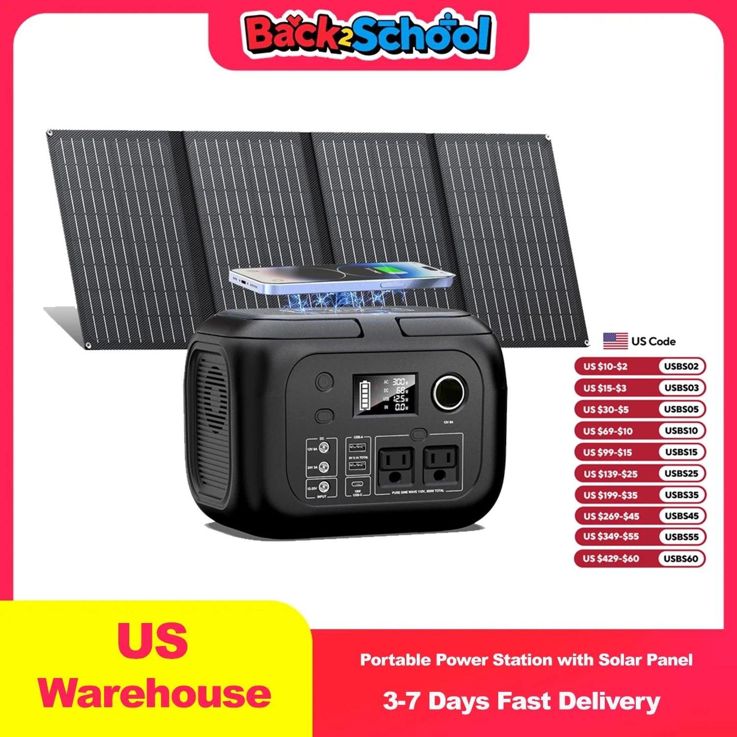 300W Solar Generator With 40 Watt Solar Panel