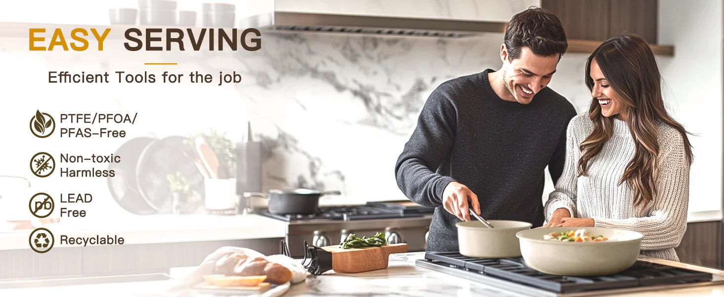 21Pc. Pots and Pans Set Ceramic Cookware,