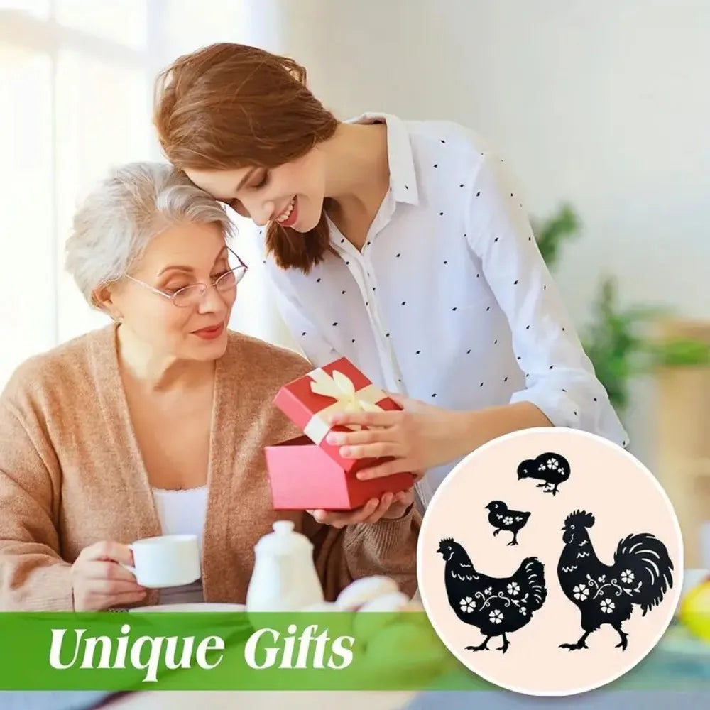 4pc Garden Stakes Chicken Gifts For Chicken Lovers