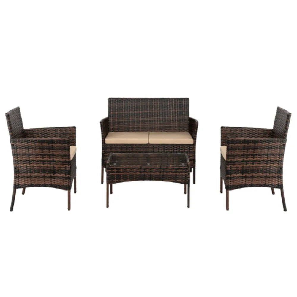 3 in 1 sofa coffee table set rattan craft suitable for outdoor leisure swimming pool leisure family use