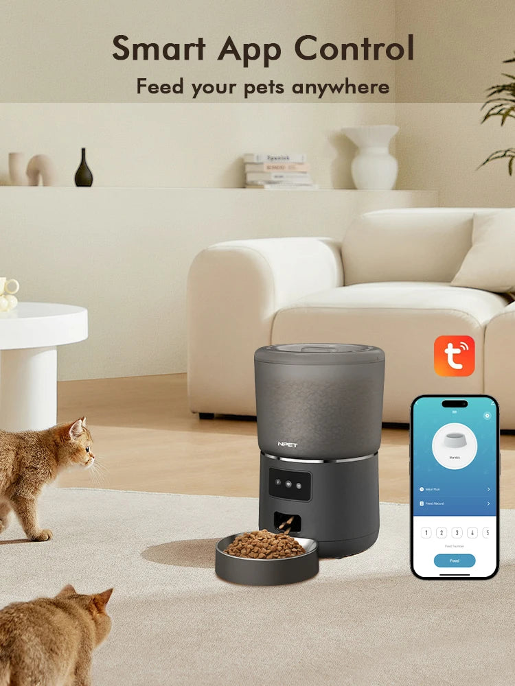 smart pet feeder, cats, dogs, stainless steel bowl