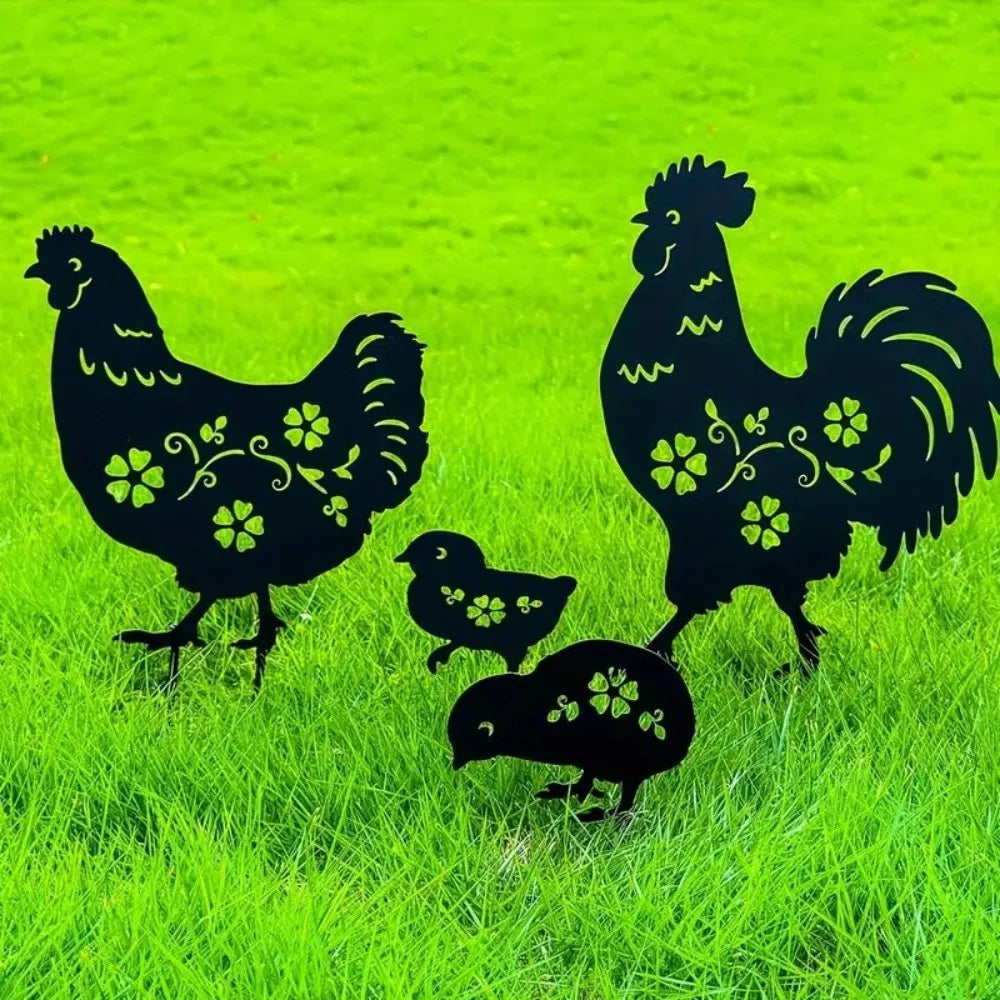 4pc Garden Stakes Chicken Gifts For Chicken Lovers
