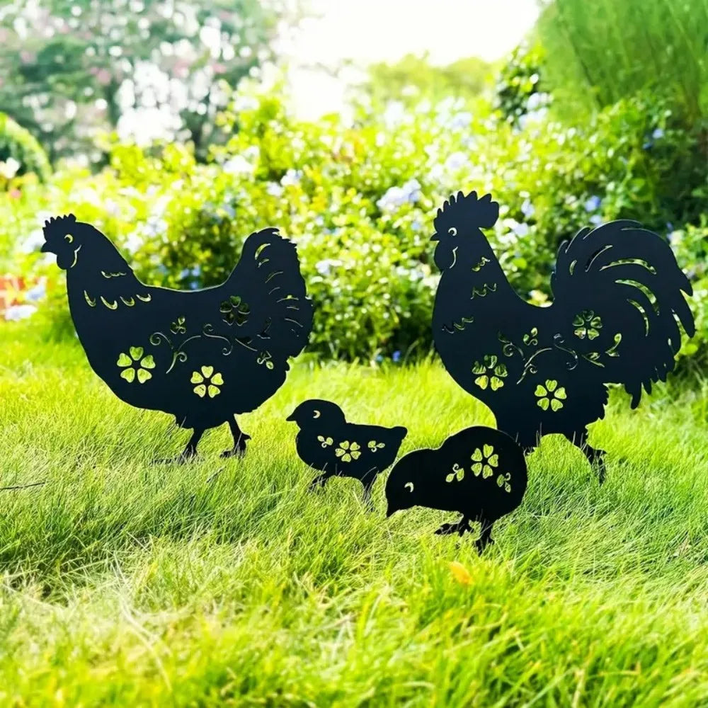 4pc Garden Stakes Chicken Gifts For Chicken Lovers