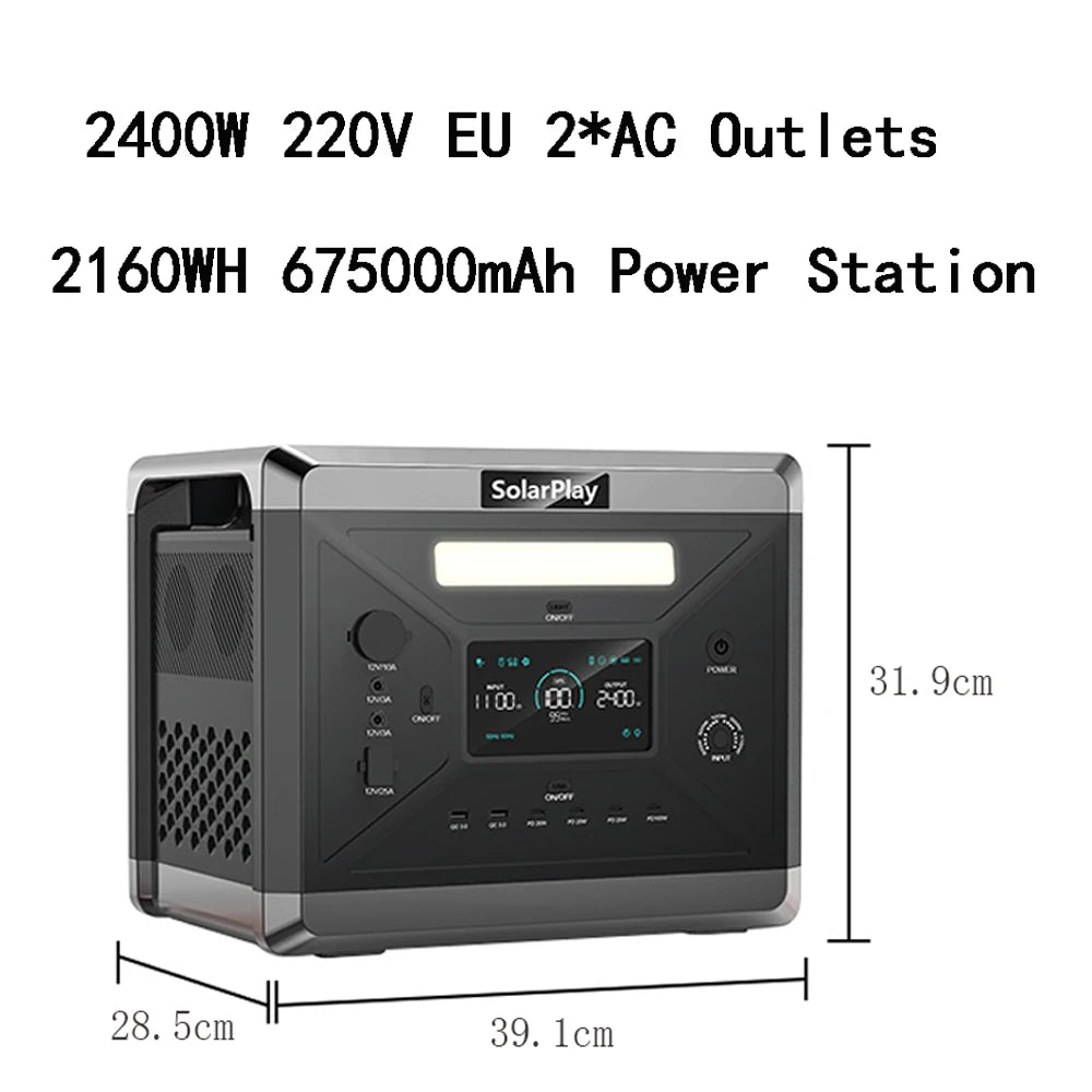 2500W 2400W LiFePO4 Battery Power Bank Generator