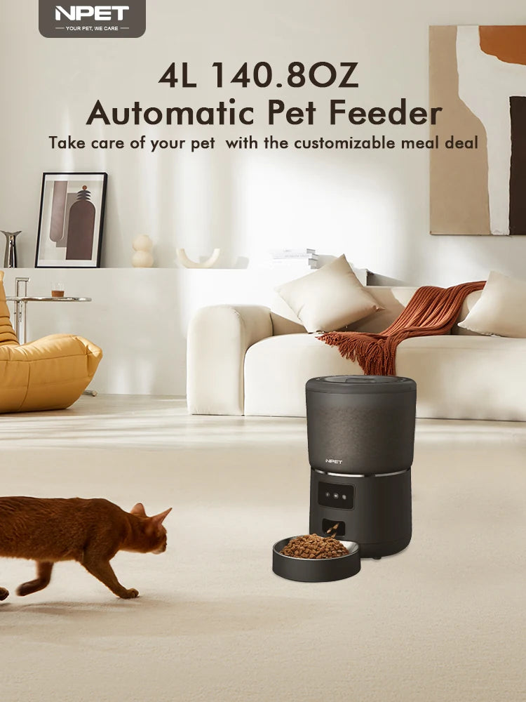smart pet feeder, cats, dogs, stainless steel bowl