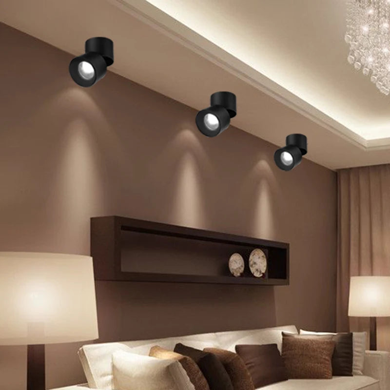 Surface Mounted LED Ceiling Lights, Foldable, 360° Rotatable