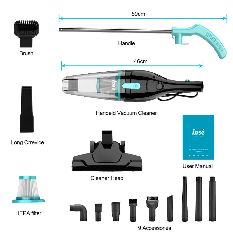 Extra Long Cord Handheld Vacuum Hard Floor