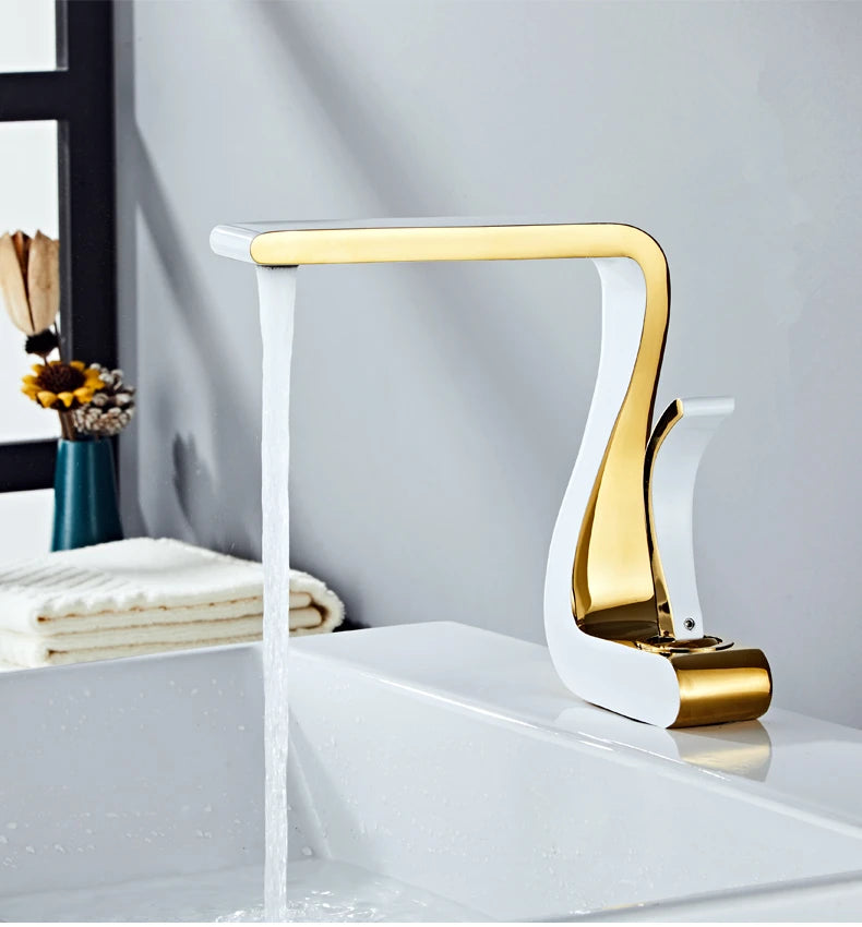 Gold Bathroom Mixer Tap Wash Basin Faucet