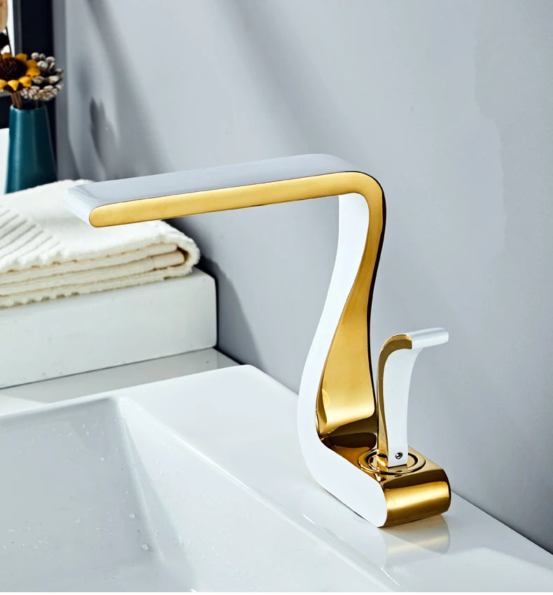 Gold Bathroom Mixer Tap Wash Basin Faucet