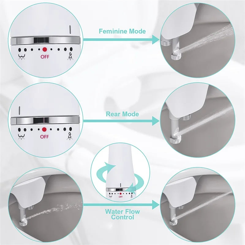 Bidet Toilet Seat Attachment, Adjustable Water Pressure
