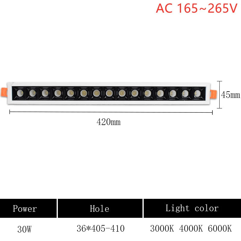 Recessed Rectangle Ceiling Lamp LED Spot Light