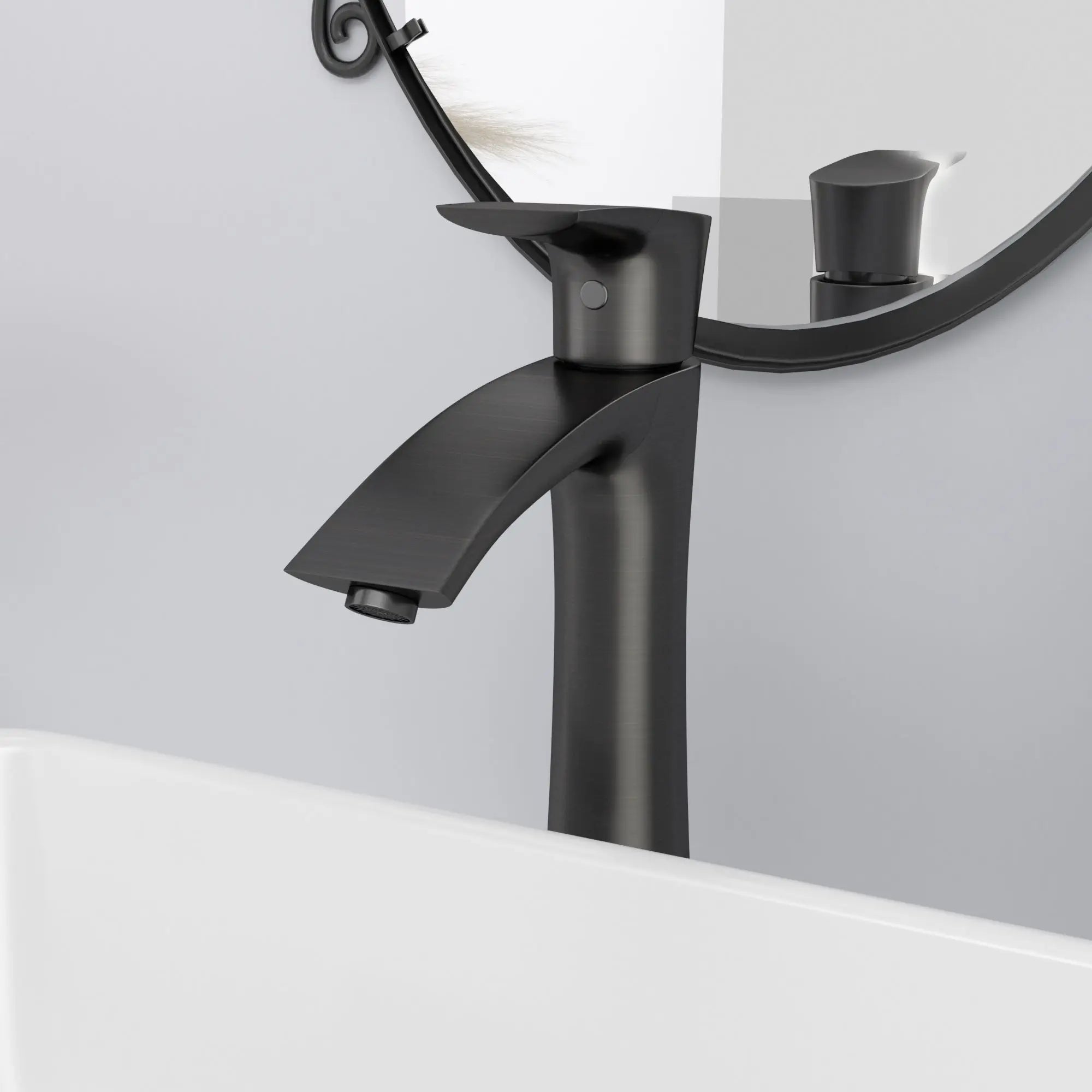 19" Rectangular Vessel Lav With Matte Black Faucet