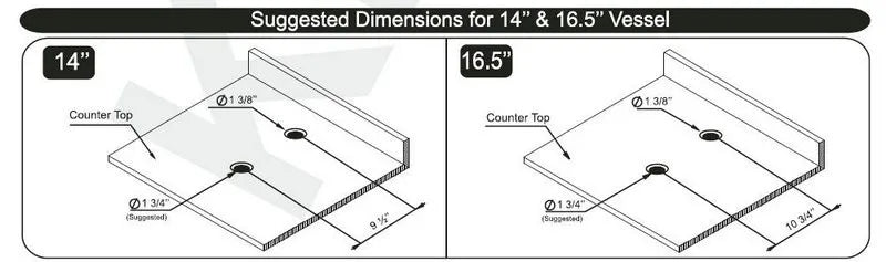 15" Gold Vessel Sink with Faucet, Drain