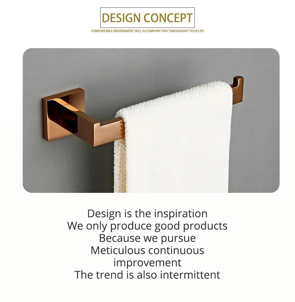 Rose Gold Bathroom Accessories Set