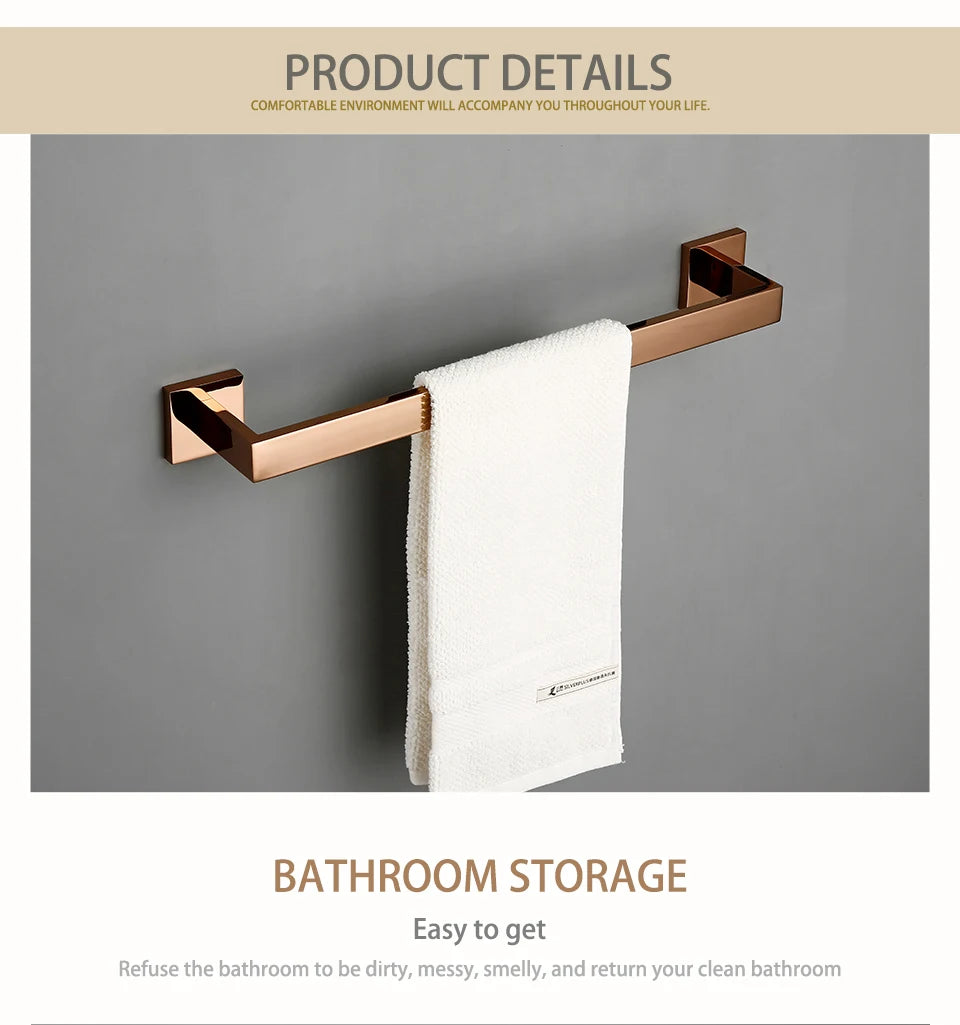 Rose Gold Bathroom Accessories Set