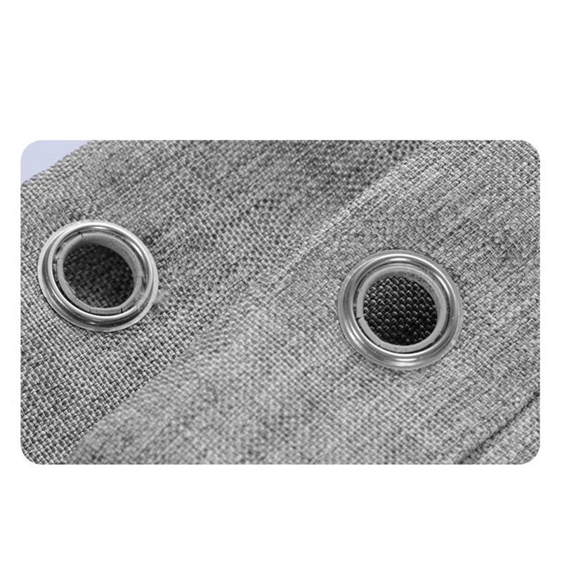 Linen Shower Curtain, Solid Color, Hooks, 6 Colors