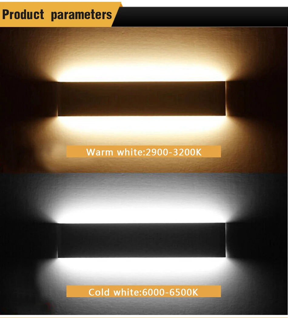 Dimmable Led Wall Lamp, Black, White, Silver