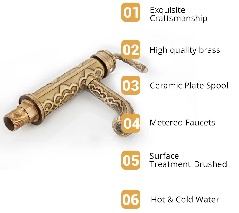 Basin Faucets Solid Brass Bathroom Faucet Single Handle