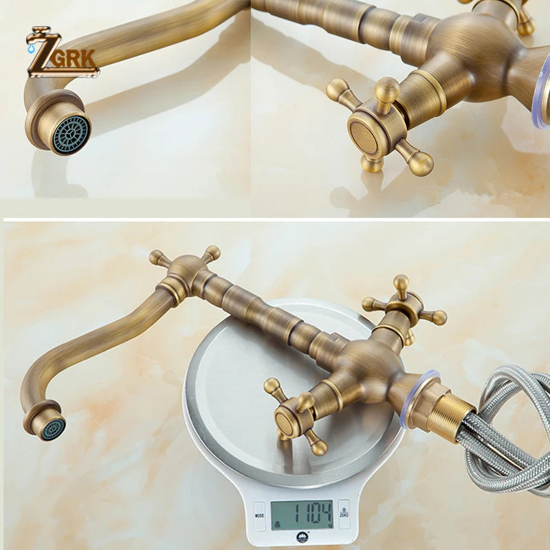 Antique Brass Deck Mounted Faucet