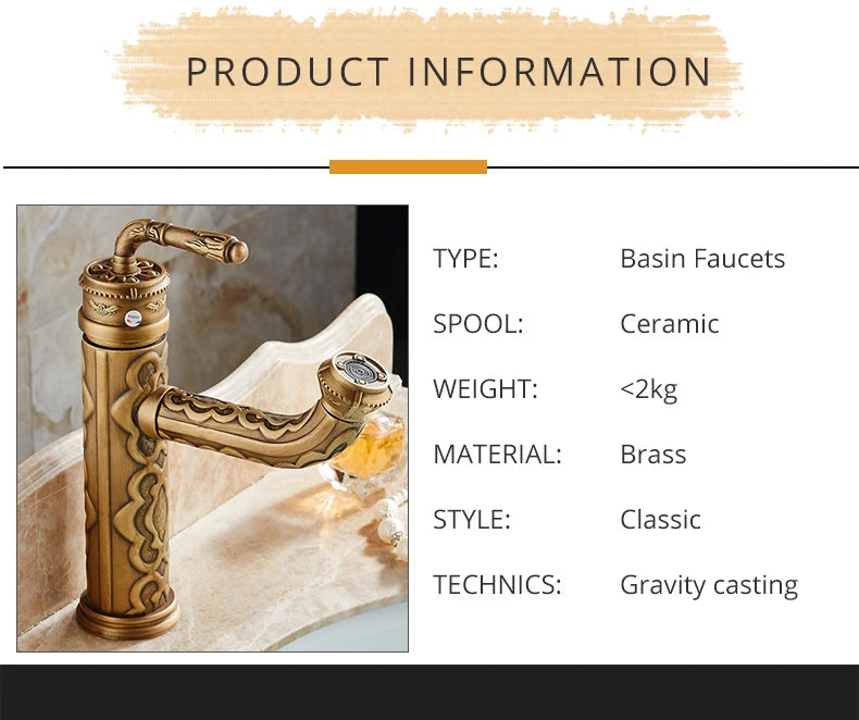 Basin Faucets Solid Brass Bathroom Faucet Single Handle