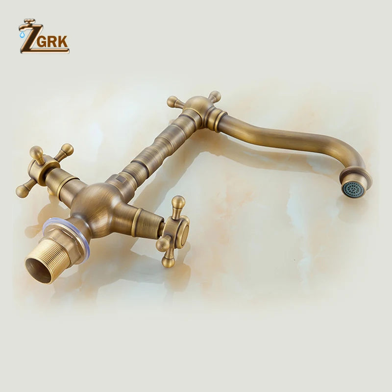 Antique Brass Deck Mounted Faucet