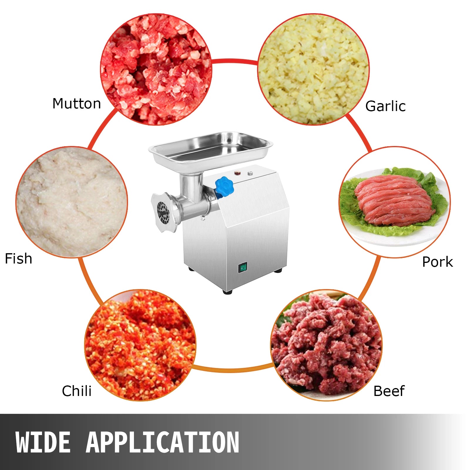 Electric Meat Grinder, Commercial Kitchen Chopper, Food Processor