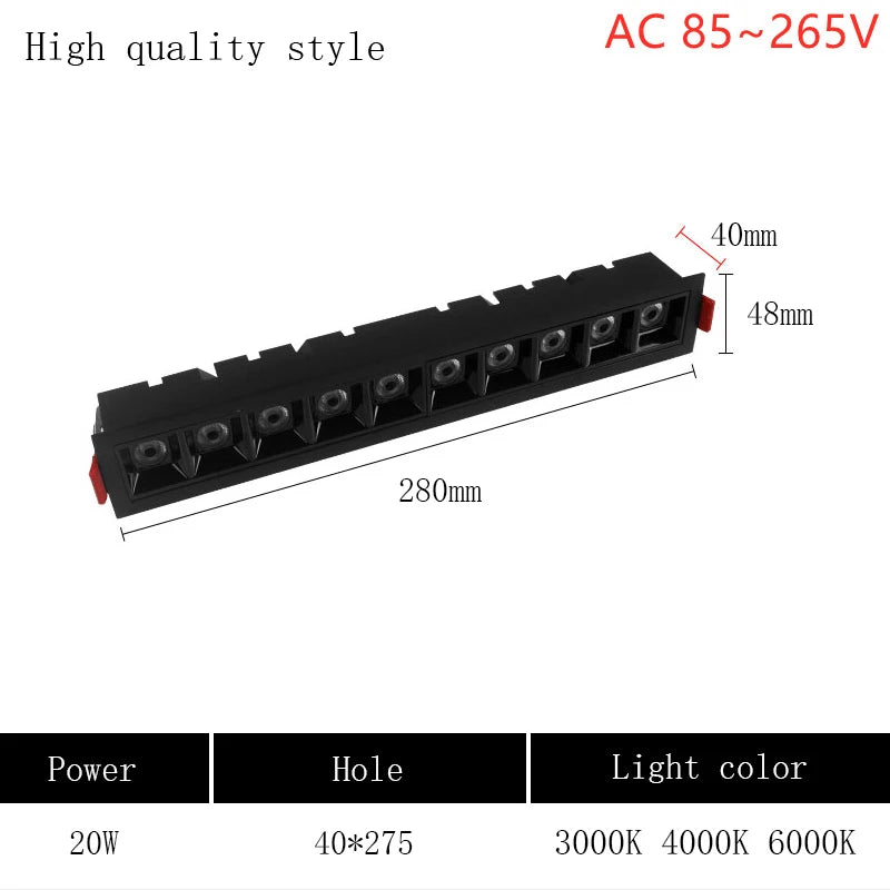 Recessed Rectangle Ceiling Lamp LED Spot Light