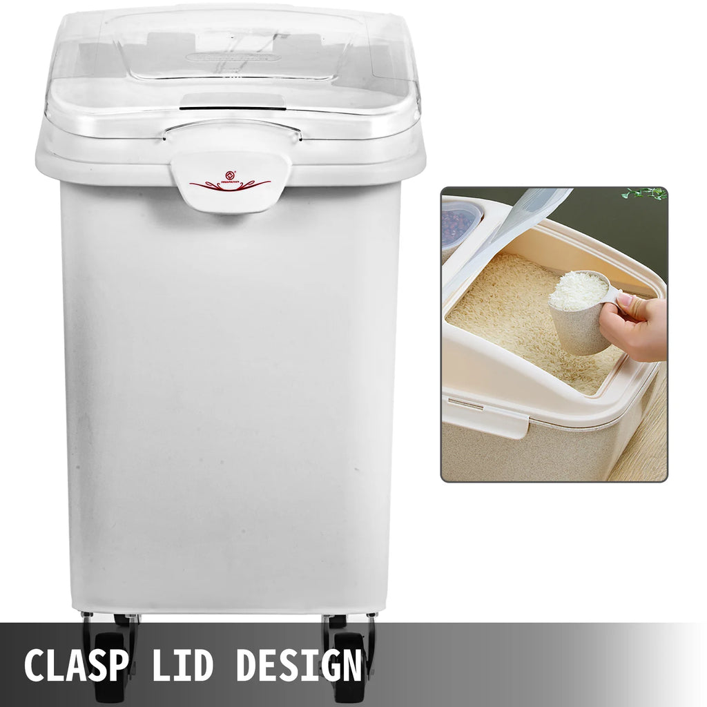 6.6Gal-21Gal Ingredient Storage Bin W/ Wheel & Scoop