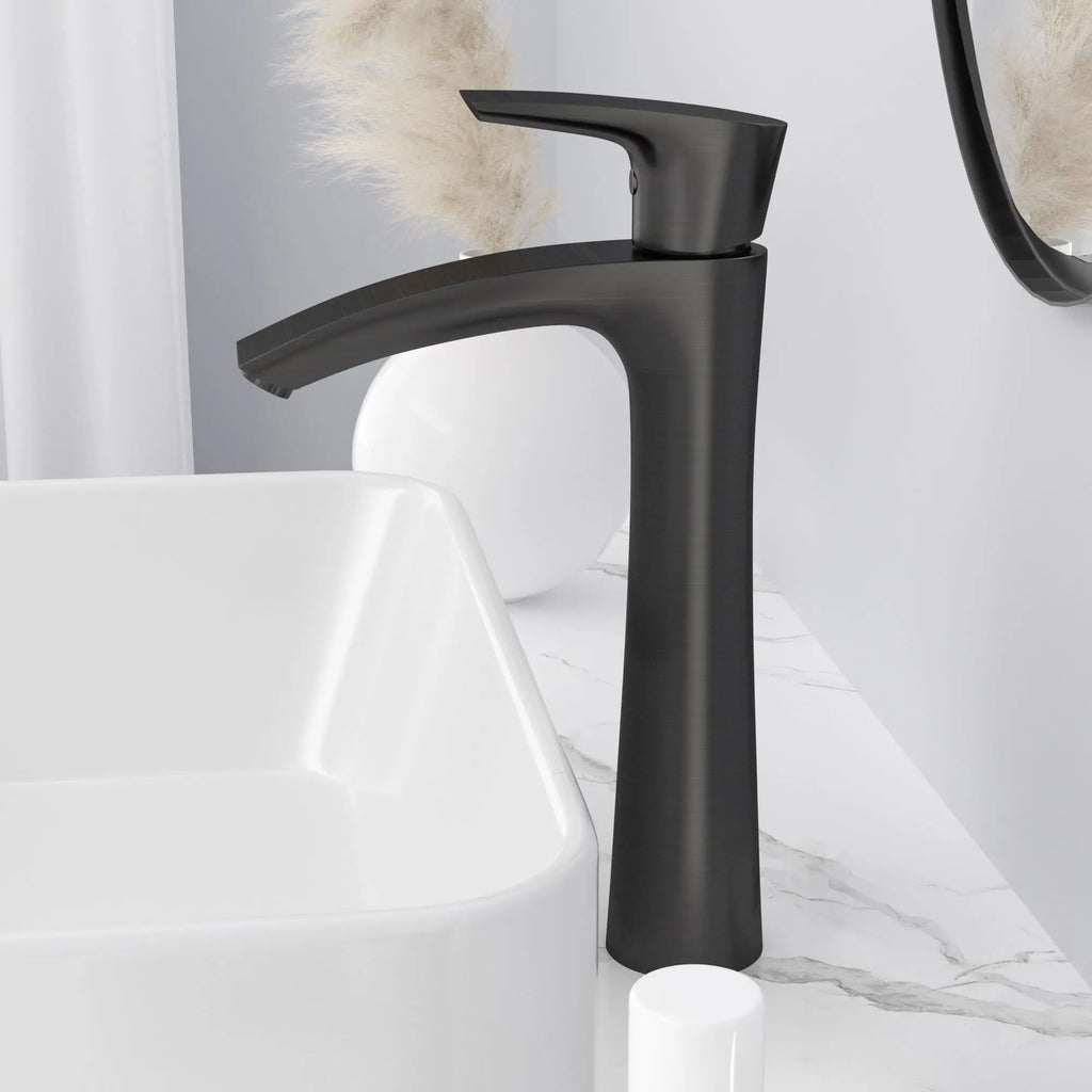 19" Rectangular Vessel Lav With Matte Black Faucet