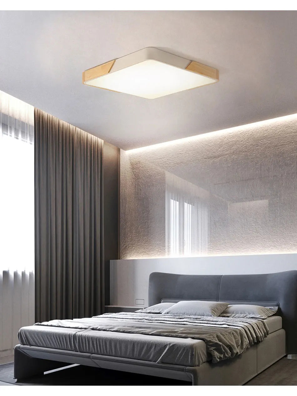 Wooden, Round, Square LED Ceiling Light, Dimmable