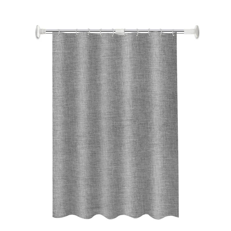 Linen Shower Curtain, Solid Color, Hooks, 6 Colors