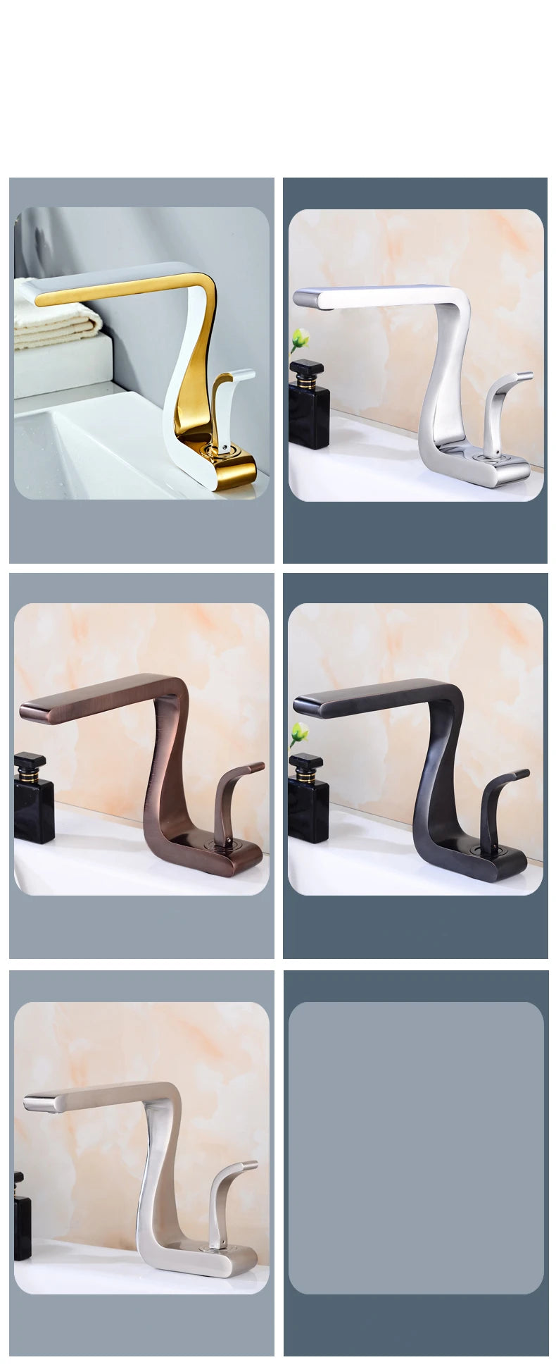 Gold Bathroom Mixer Tap Wash Basin Faucet