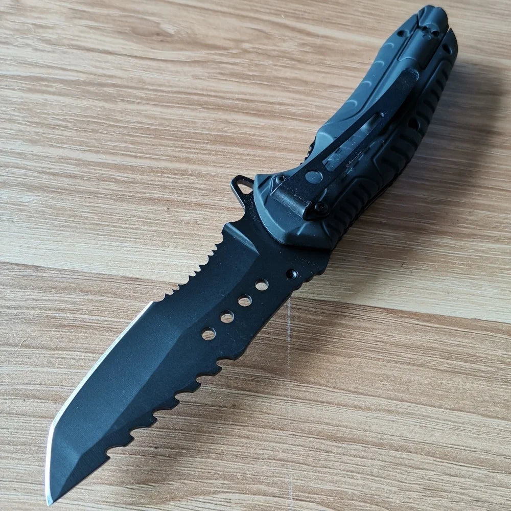 Stainless Steel Knife Set: Fixed & Folding Blades, Sheath