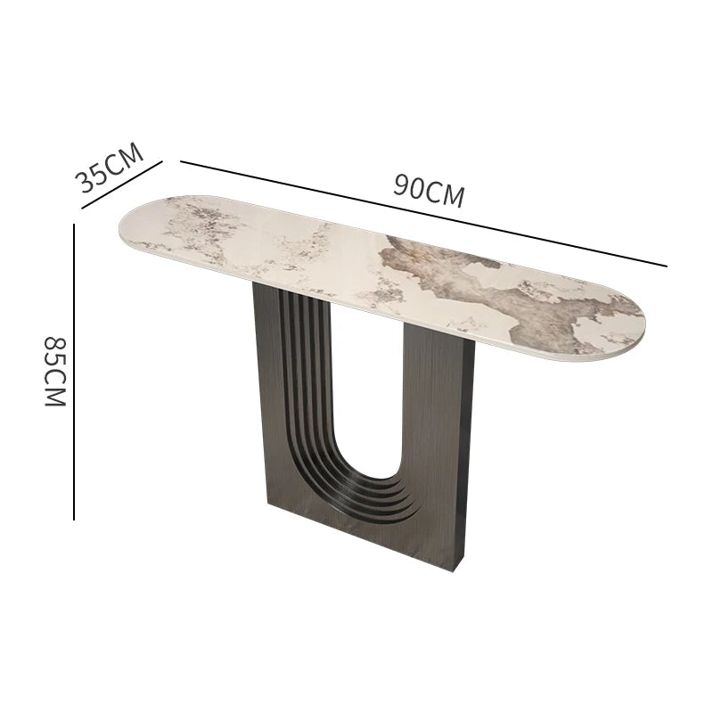 Space Saving Drawer Console Tables, Marble Top