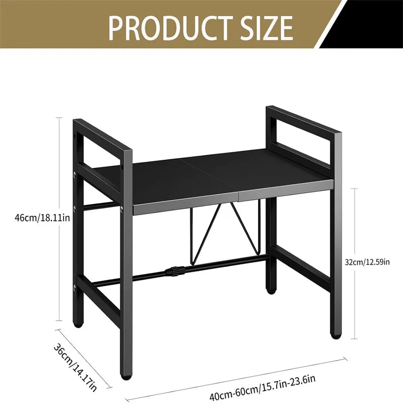 Adjustable Microwave Rack, Hooks & Storage Organizer