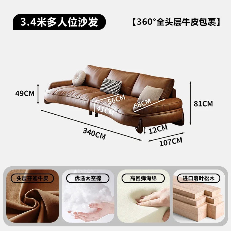 Brown Leatherette Floor Sofa, Reclining Style
