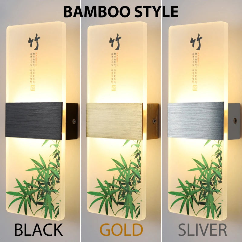 6W 10W LED Chinese Style Printing Wall Light