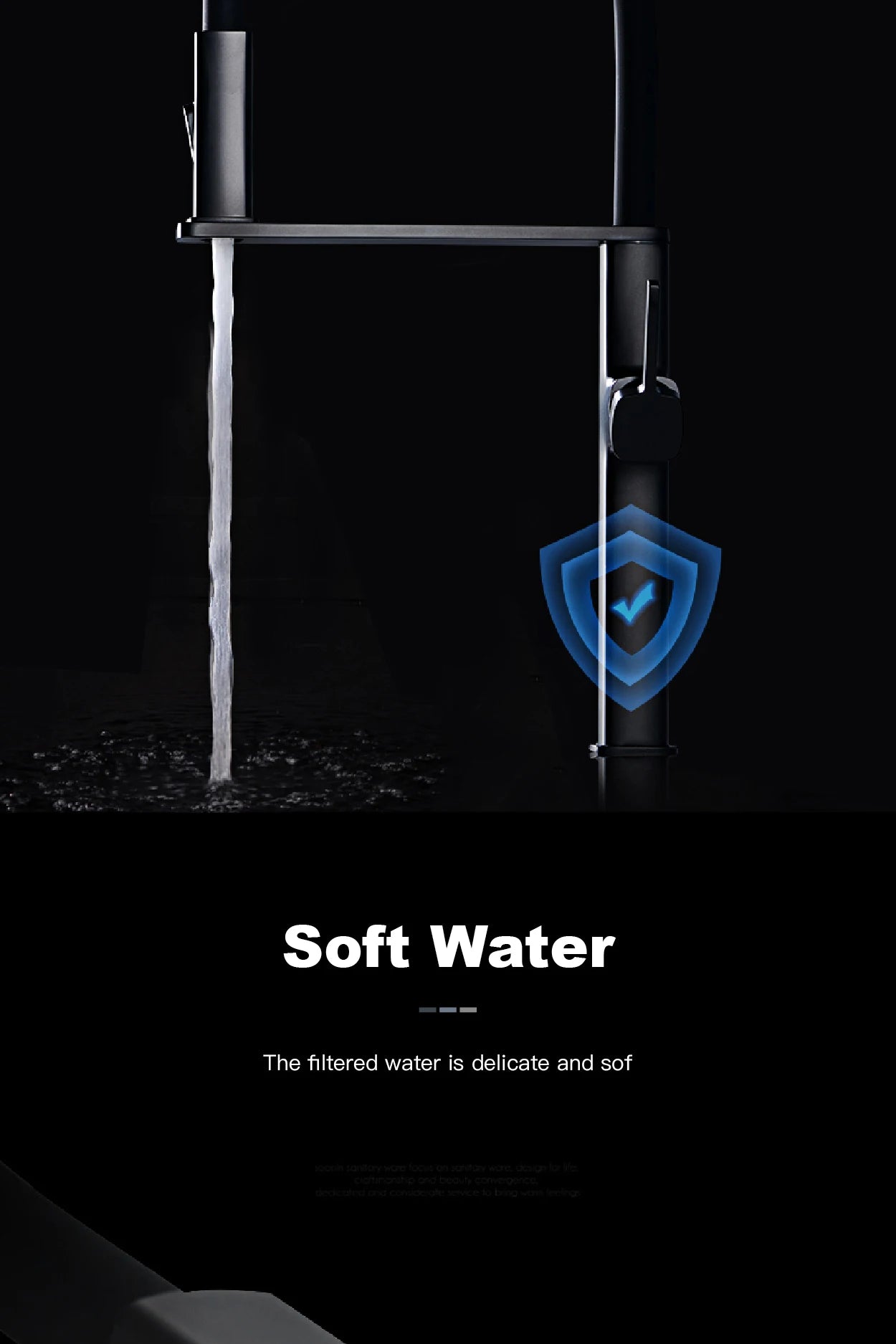 black kitchen faucet, 2 function Spray