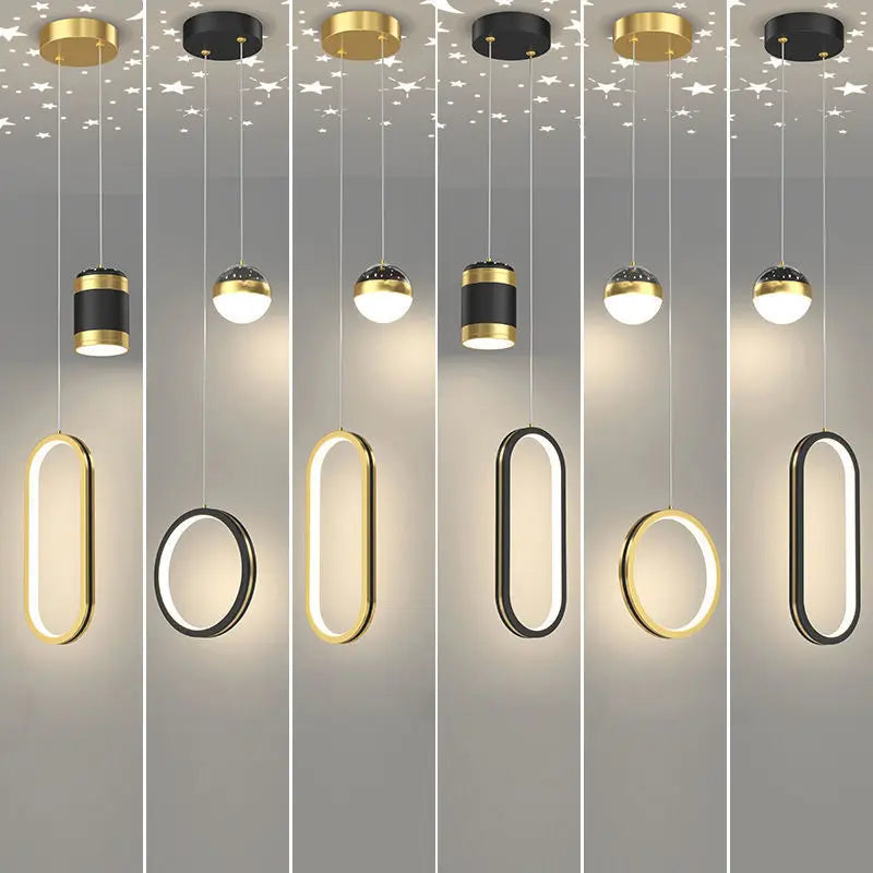 Starry Sky Projection Style Circular Led Pendant Light