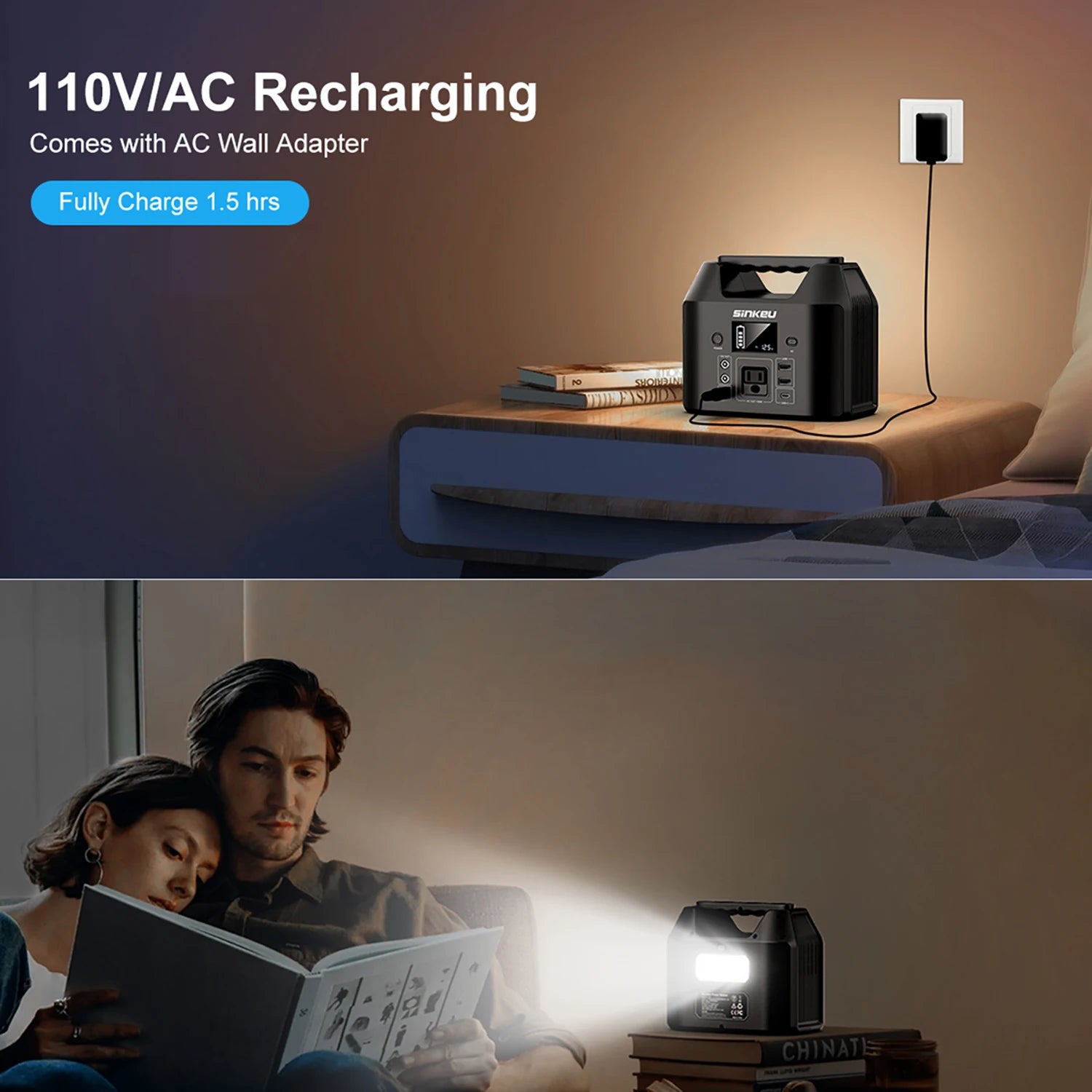 150W Power Bank with AC 110V, Camping/Home/RV