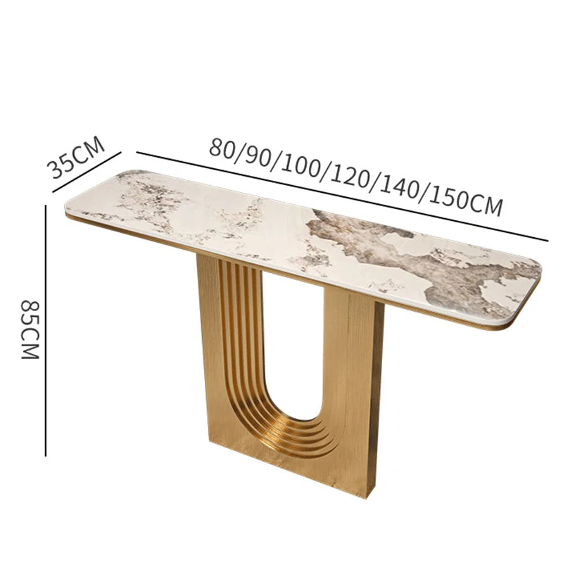 Space Saving Drawer Console Tables, Marble Top