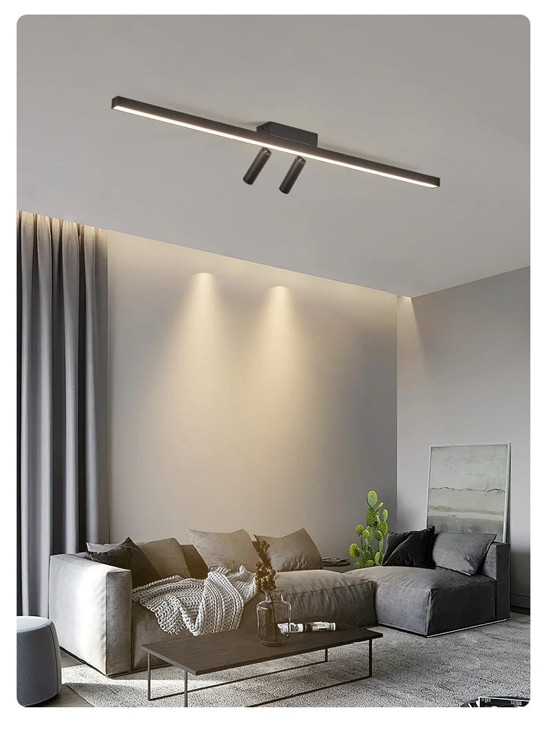 Ceiling Lamp Track Lighting, Black, White