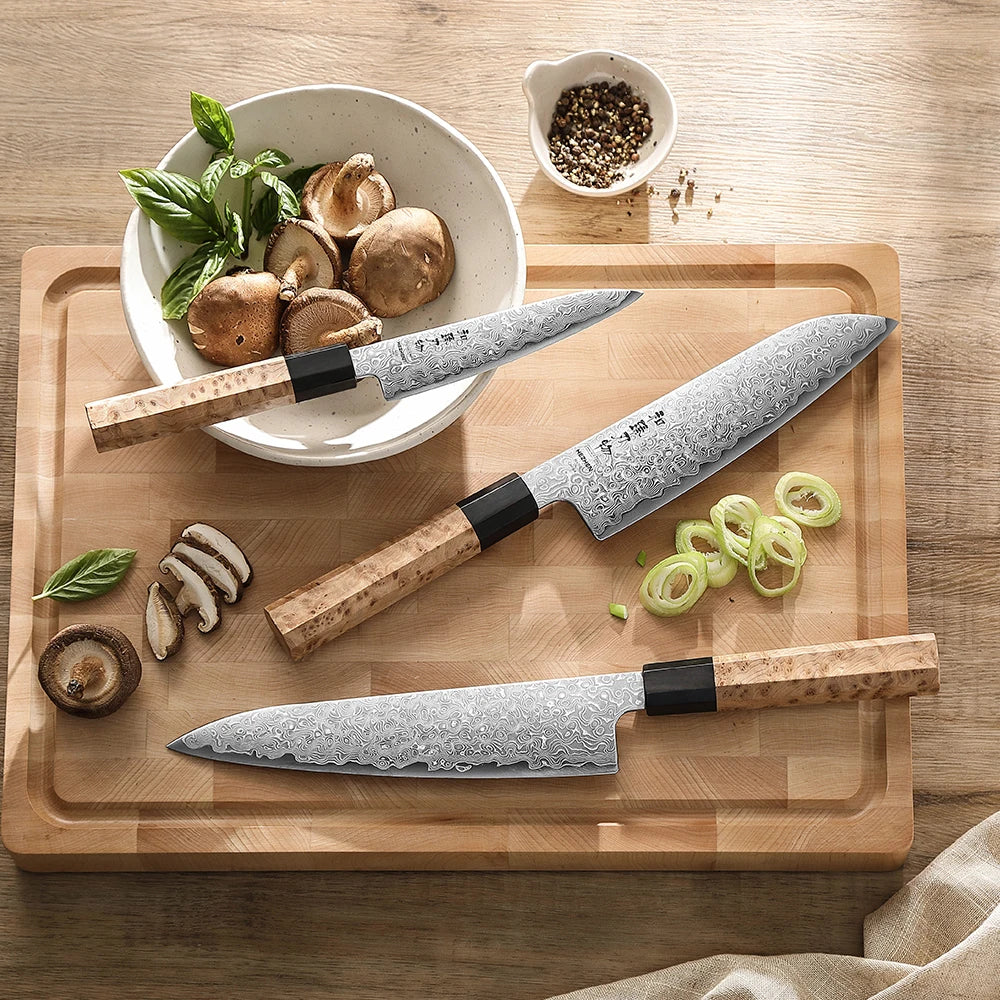 1PC Or 3PC Knife Set Damascus Steel Chef Knives