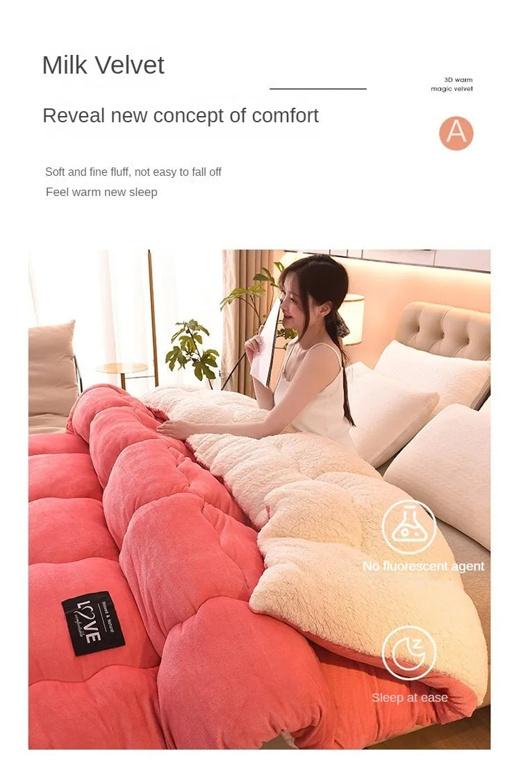 Lamb Wool, Cotton Quilt, Various Sizes, Colors