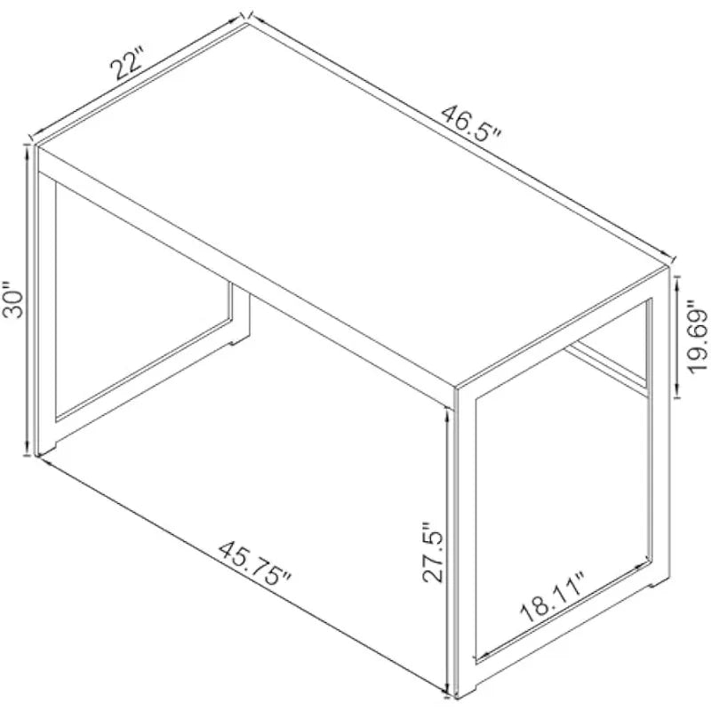 Engineered Wood – 47" Writing Desk with Farmhouse Style