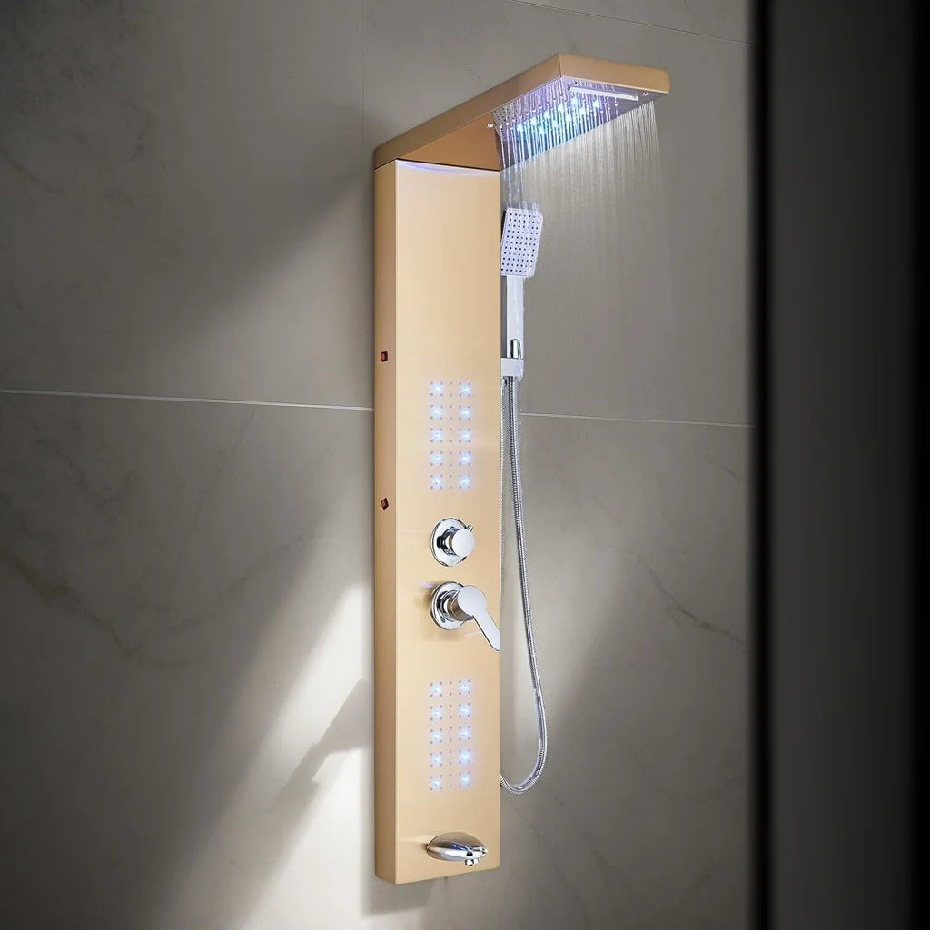 Shower Tower Waterfall Shower Head, Body Massage Jet