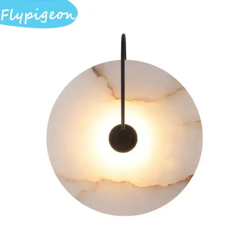 White LED Wall Lamp, Stone Design, Indoor Lighting